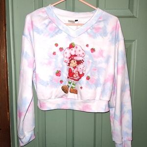Charming Character V-Neck Sweater in Pink and Blue
